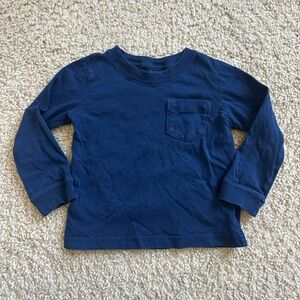 Navy Blue Long Sleeve Pocket Tee